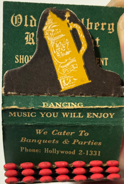 "Old Heidelberg Restaurant" Hallandale, FL Vintage Feature Matchbook w/ Pop-Up Display!