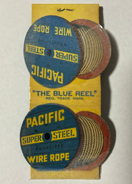 "Pacific Super Steel Wire Rope" Los Angeles, CA Vintage Feature Matchbook with a Contour Cover