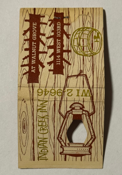 "Indian Creek Inn" Vintage Feature Matchbook w/ Knothole