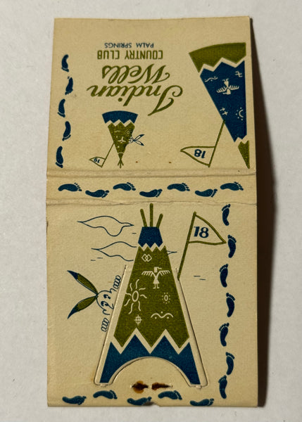 "Indian Wells Country Club" Palm Springs "Girlie" Vintage Feature Matchbook w/ Easel Back