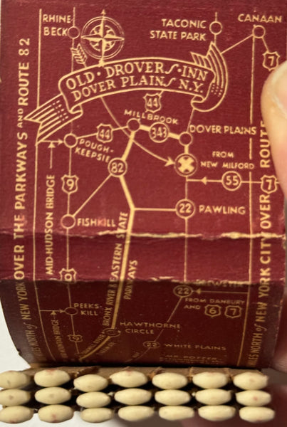 "Old Drovers Inn" Dover Plains, NY Vintage Feature Matchbook