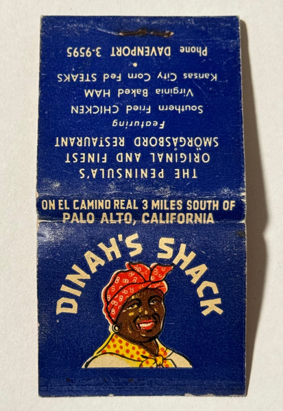 "Dinah's Shack" San Francisco, Ca Vintage Feature Matchbook