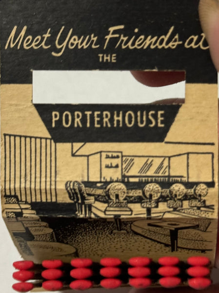 "Bob Porter's Porterhouse" Billings, MT Vintage Feature Matchbook with a Knot-Hole Cover