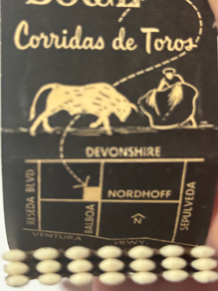 "Matador Bowl Cocktails" Northridge, CA Vintage Feature Matchbook