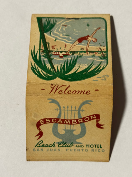 "Escambron Beach Club" San Juan, PR Vintage Feature Matchbook