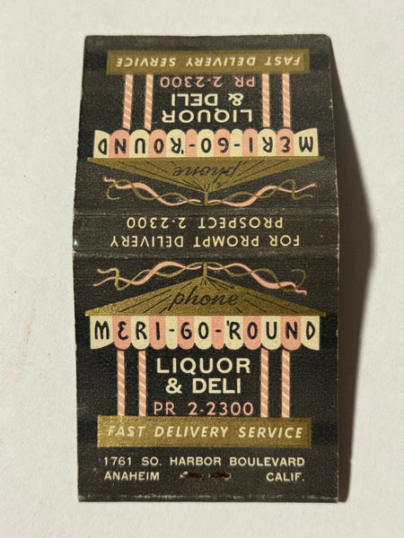 "Mari-Go-Round Liquor and Deli" Anaheim, CA Vintage Feature Matchbook
