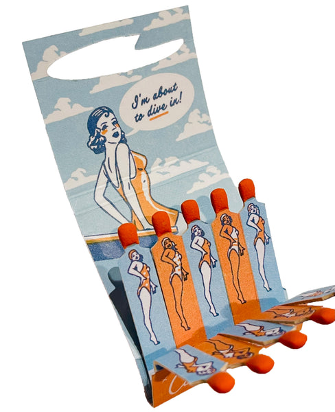 "THE DIVING HOLE" Retro Feature Matchbook -Die Cut Shaped Swimming Pool in Front Cover