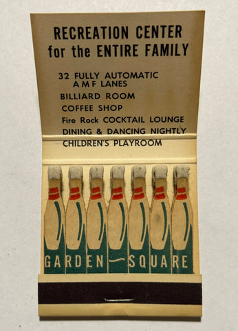 "Garden Square Bowling Center" Garden Grove, CA Vintage Feature Matchbook