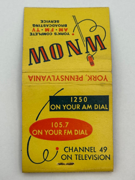 "WNOW" York, PA Vintage Feature Matchbook