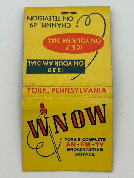 "WNOW" York, PA Vintage Feature Matchbook