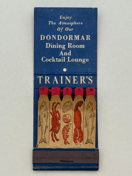 "Trainer’s Seafood" Quakertown, PA Vintage Feature Matchbook
