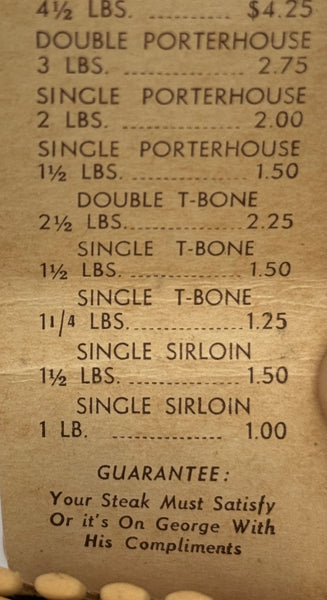 "George’s / Maryland Steak House and Bar" Milwaukee, WI  Vintage Feature Matchbook