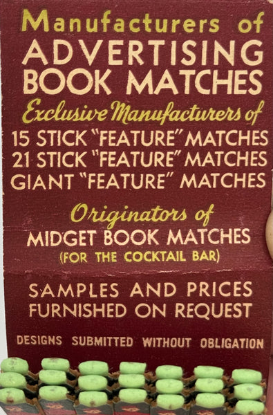 "1939 National Hotel Exposition -Compliments of Lion Match Co. Inc." New York City, NY Vintage Feature Matchbook
