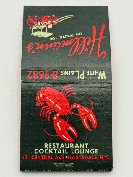 "Hillmann’s" Hartsdale, NY Vintage Feature Matchbook
