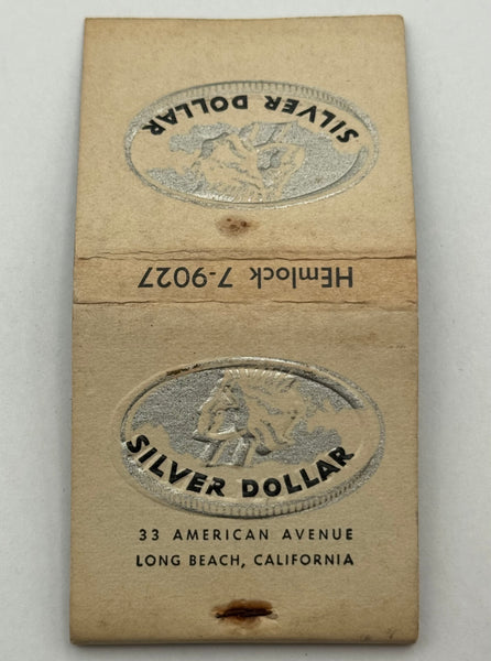 "Silver Dollar Bar & Grill" Long Beach, CA Vintage Feature Matchbook with an Embossed Cover!