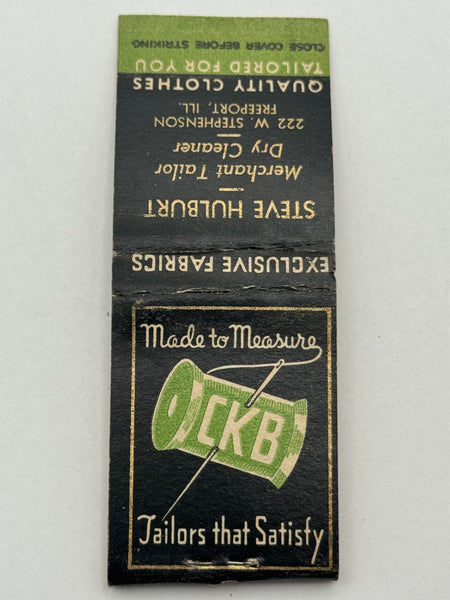 "Steve Hulburt / CKB" Freeport, IL Vintage Feature Matchbook