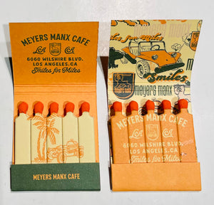 "Meyer's Manx Cafe" Los Angels, CA Retro Feature Matchbook 2-Pack