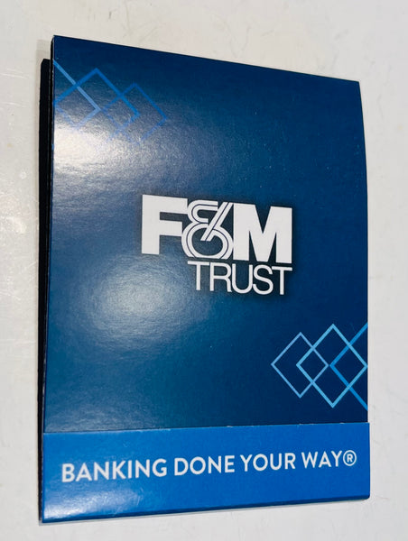 "F&M Trust Bank" Giant Retro Feature Matchbook