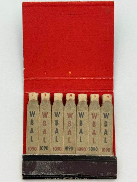 "WBAL" Baltimore, MD Vintage Feature Matchbook