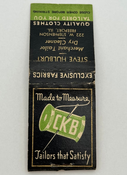 "Steve Hulburt / CKB" Freeport, IL Vintage Feature Matchbook