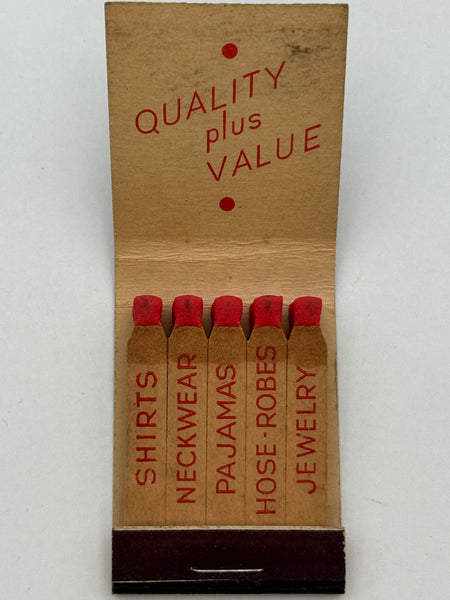 "BMK Men’s Shop" New York City, NY Vintage Feature Matchbook