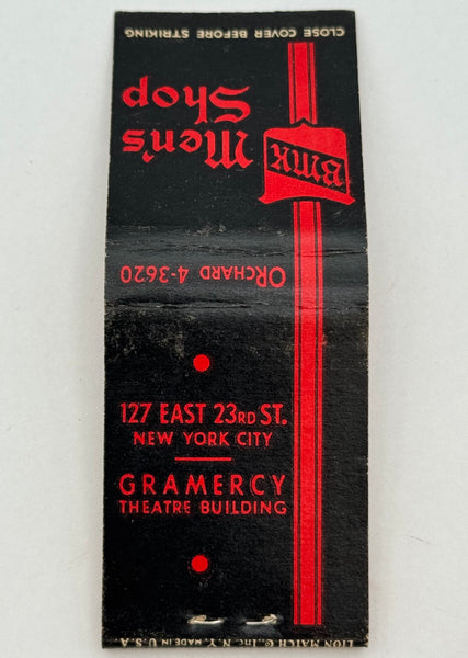 "BMK Men’s Shop" New York City, NY Vintage Feature Matchbook