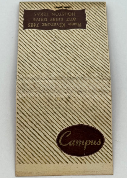 "Campus" Houston, TX Vintage Feature Matchbook