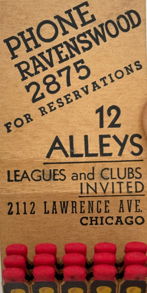 "Harry Kaad’s Bowling" Chicago, IL Vintage Feature Matchbook