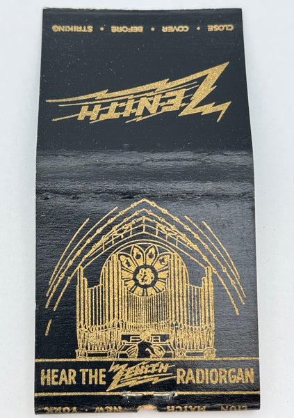 "Zenith Radiorgan" Vintage Feature Matchbook