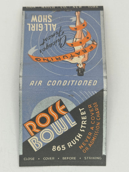 "Rose Bowl" Chicago, IL Vintage Feature Matchbook