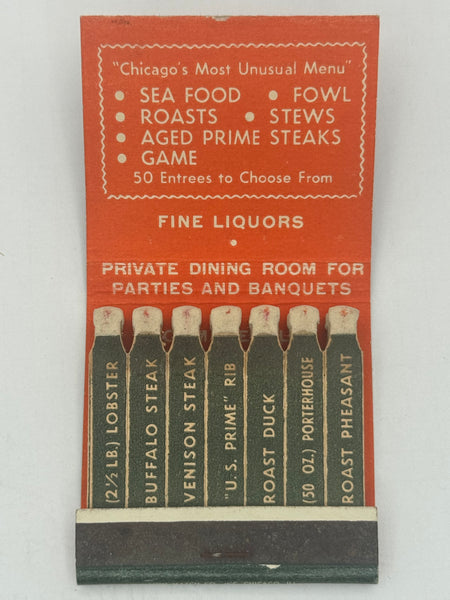 "Cafe Bohemia" Chicago,  IL Vintage Feature Matchbook