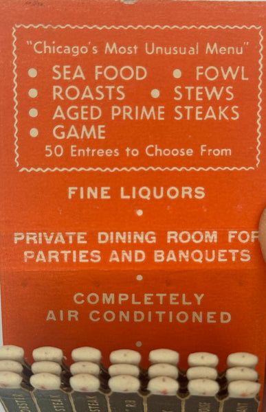 "Cafe Bohemia" Chicago,  IL Vintage Feature Matchbook