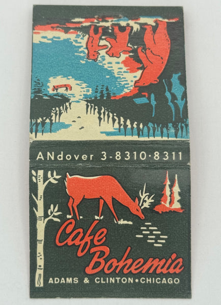 "Cafe Bohemia" Chicago,  IL Vintage Feature Matchbook