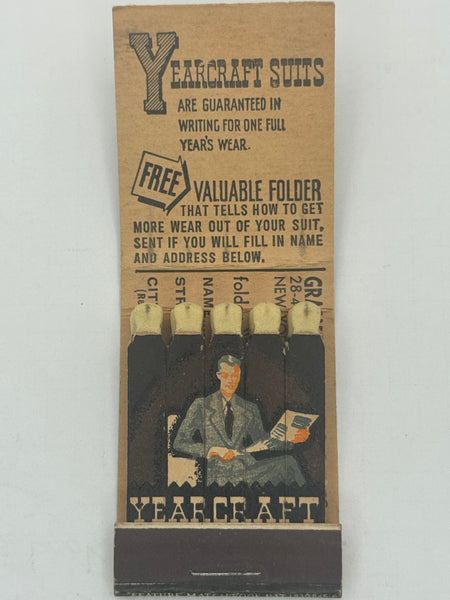 "Kings Men’s Wear Co. Inc. / Yearcraft" Muncie, IN Vintage Feature Matchbook