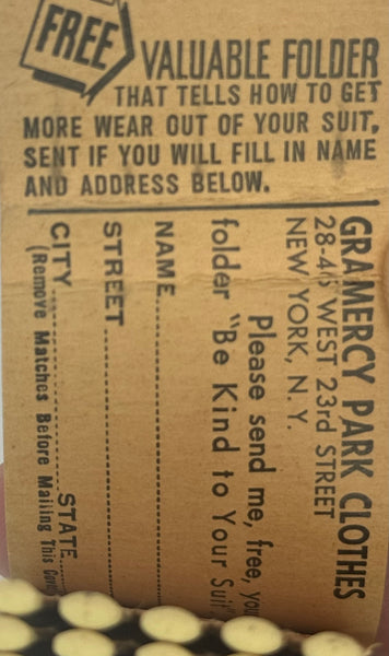 "Kings Men’s Wear Co. Inc. / Yearcraft" Muncie, IN Vintage Feature Matchbook