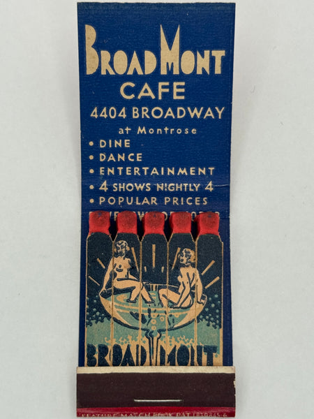 "BroadMont Cafe" Chicago, IL Vintage Feature Matchbook
