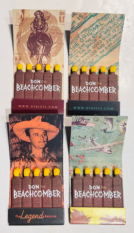 "Don the Beachcomber 4-Pack Set" Tiki Retro Feature Matchbooks 4-Matchbooks!