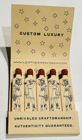 “Leather and Vodka” Western Cowgirl Retro Feature Matchbook