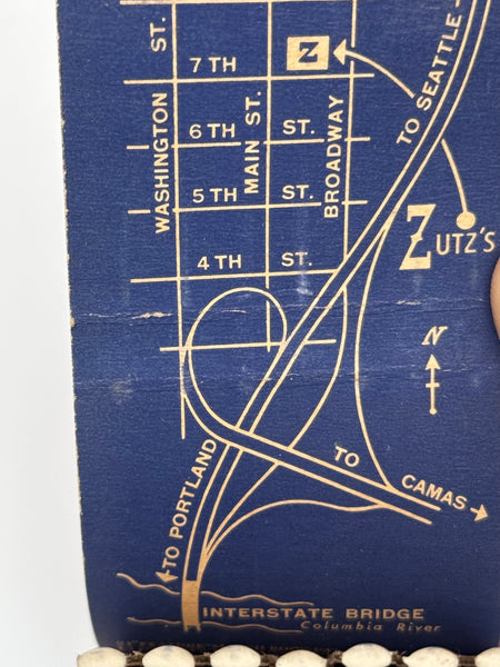 "Zutz’s" Vancouver, WA Vintage Feature Matchbook