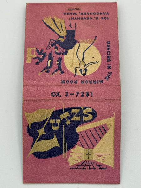 "Zutz’s" Vancouver, WA Vintage Feature Matchbook
