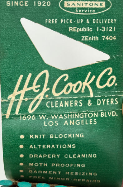 "H.J. Cook Co." Los Angeles, CA Vintage Feature Matchbook with a Knot-Hole Cover!