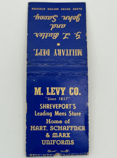 "M Levy Co." Shreveport, LA Vintage Feature Matchbook