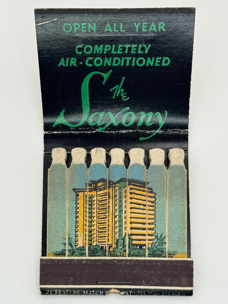 "The Saxony / Bernard Kahn" Miami Beach ,FL Vintage Feature Matchbook