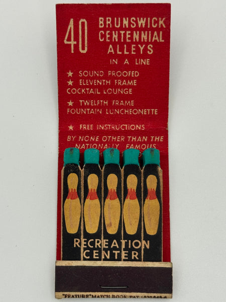 "Recreation Center" Saginaw, MI Vintage Feature Matchbook