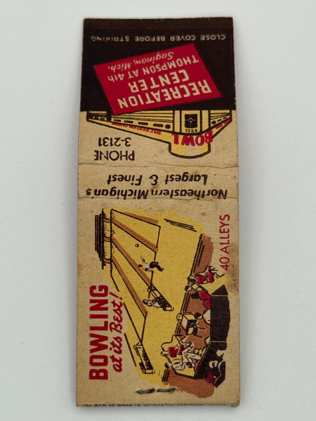 "Recreation Center" Saginaw, MI Vintage Feature Matchbook