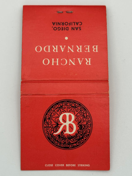 "Rancho Bernardo" San Diego, CA Vintage Feature Matchbook