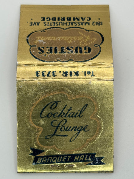 "Gustie’s Restaurant" Cambridge, MA Vintage Feature Matchbook