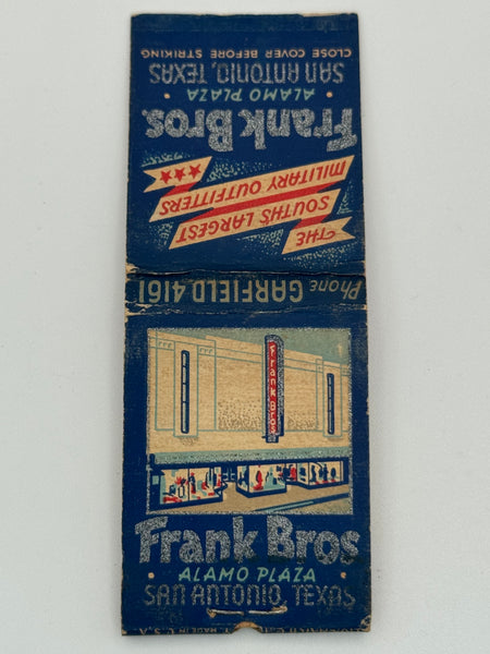 "Frank Bros" San Antonio, TX Vintage Feature Matchbook