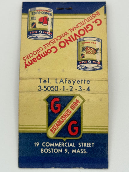 "G. Giovino Company" Boston, MA Vintage Feature Matchbook