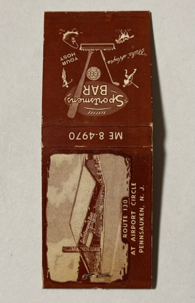 "Sportsman's Bar" Pennsauken, NJ Vintage Feature Matchbook